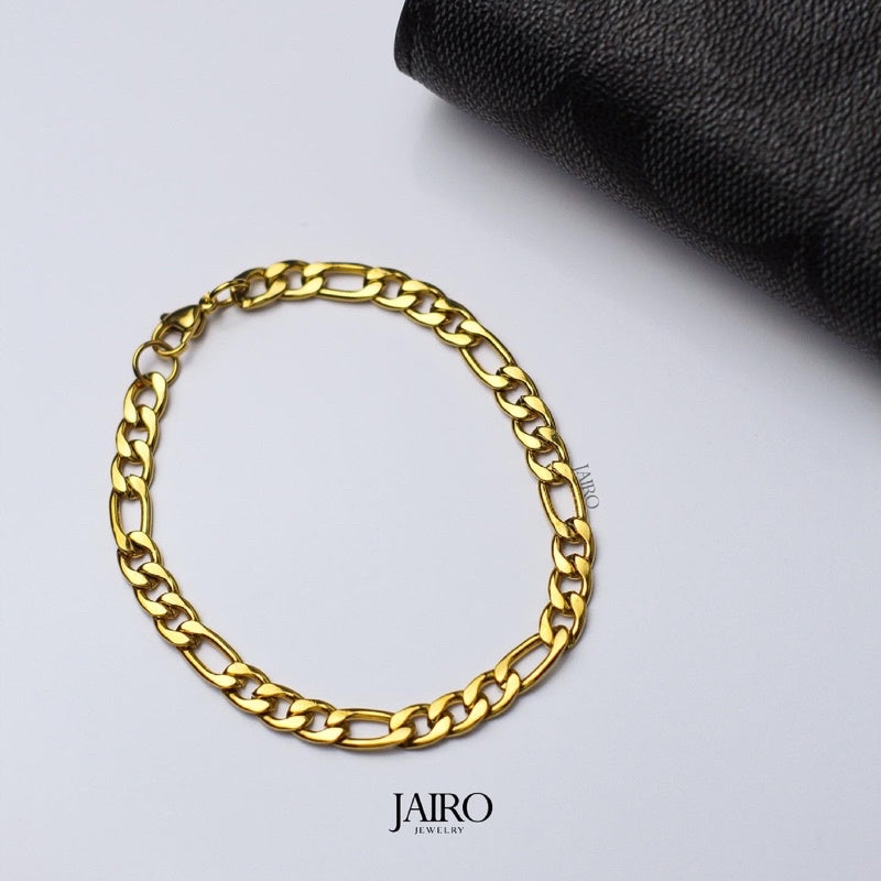 Figaro Chain Bracelet in Gold - Main Image