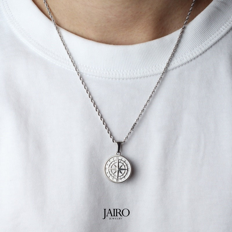 Columbus Compass Necklace in Silver – JAIRO
