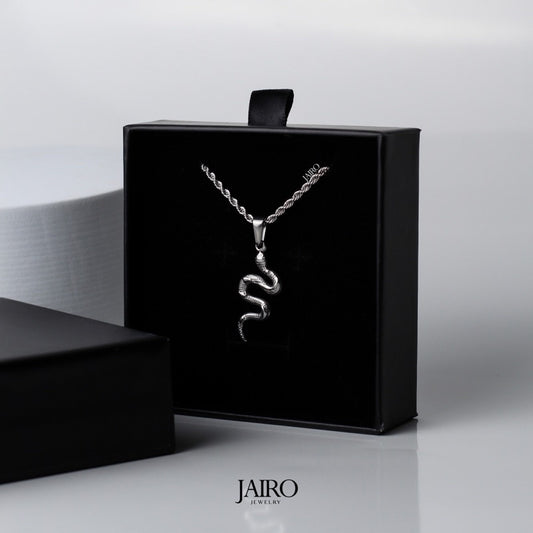 JAIRO Silvio Snake Necklace in Silver