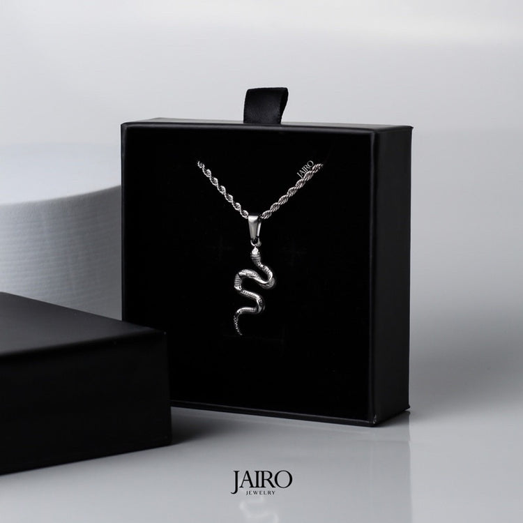 JAIRO Silvio Snake Necklace in Silver