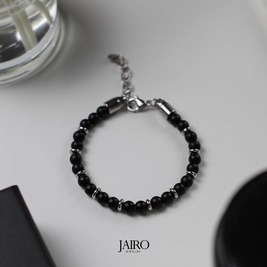 JAIRO Kenzo Black Bracelet in Silver