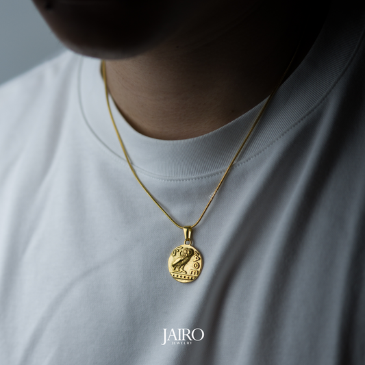 JAIRO Oskar Greek Owl Necklace in Gold