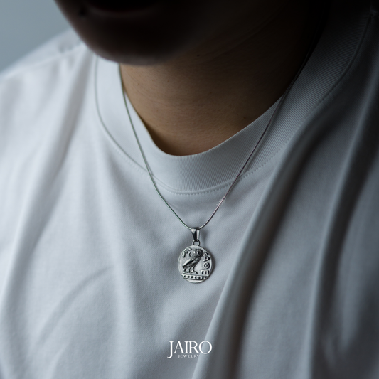 JAIRO Oskar Greek Owl Necklace in Silver