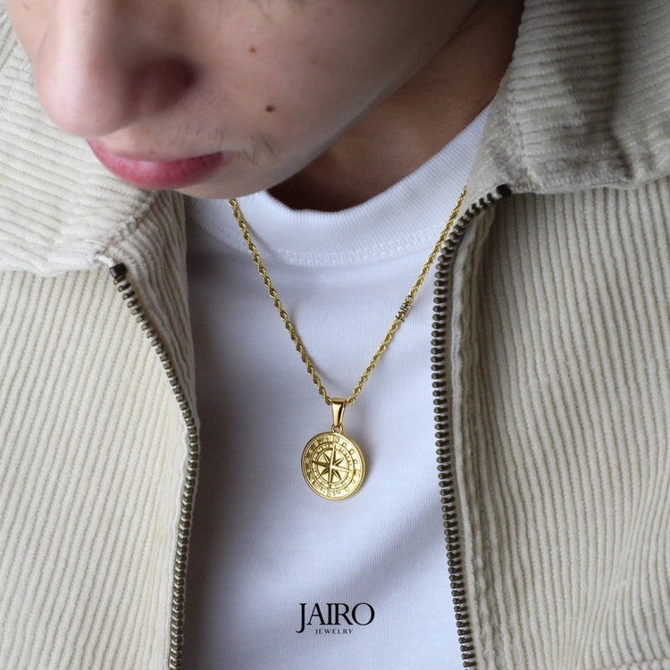JAIRO Columbus Compass Necklace in Gold