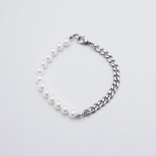 JAIRO Pedro Pearl Chain Bracelet in Silver