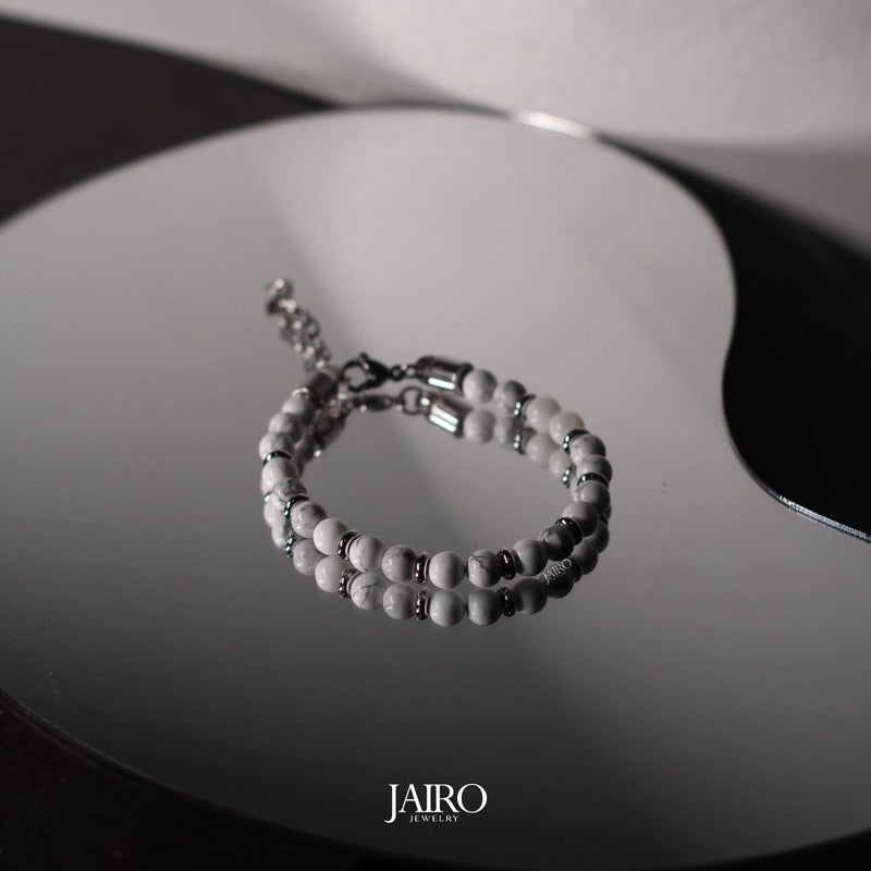 JAIRO Kenzo White Howlite Bracelet in Silver