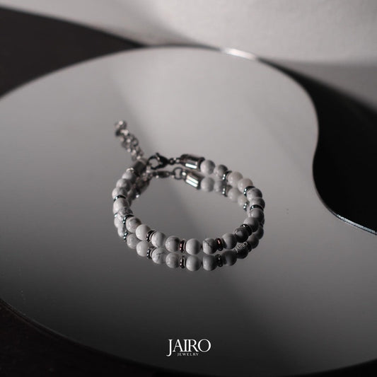 JAIRO Kenzo White Howlite Bracelet in Silver