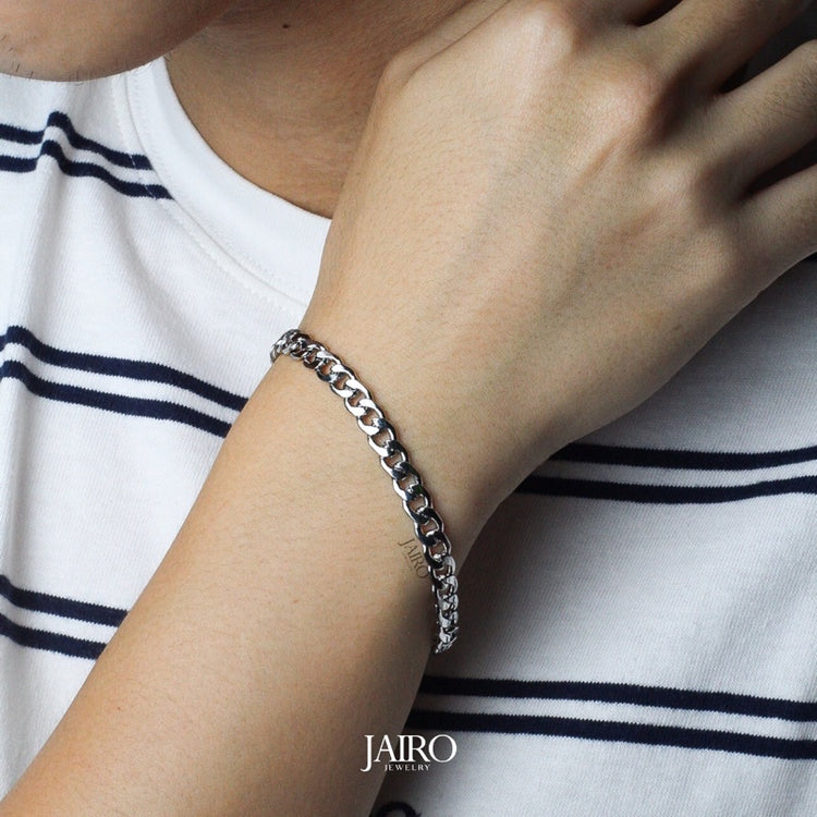 JAIRO Cuban Chain Bracelet in Silver
