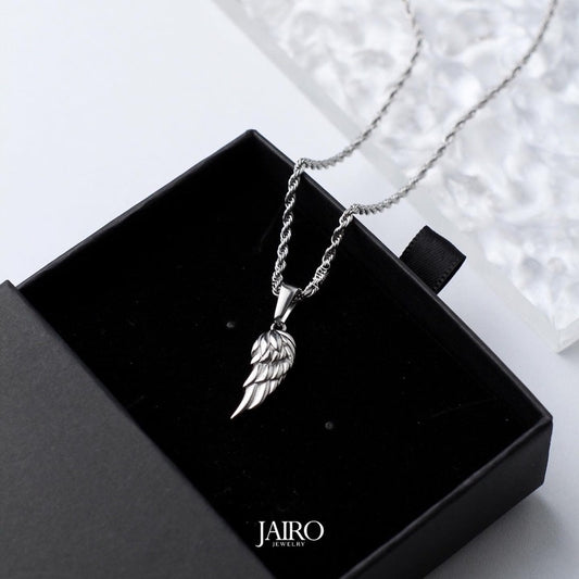 JAIRO Zion Wing Necklace in Silver