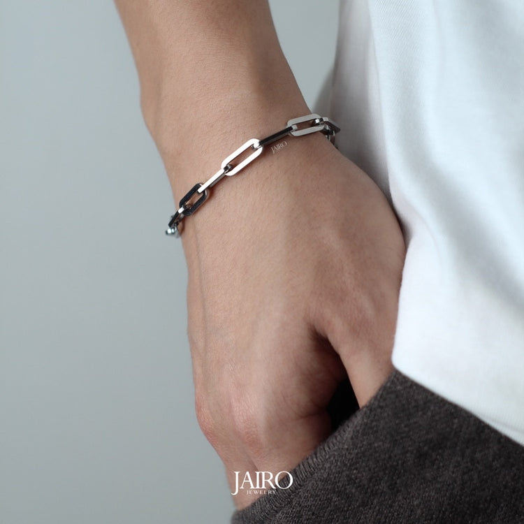 JAIRO Jiro Link Bracelet in Silver