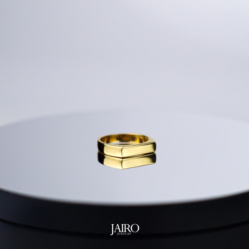 JAIRO Mauro Bar Signet Ring in Gold