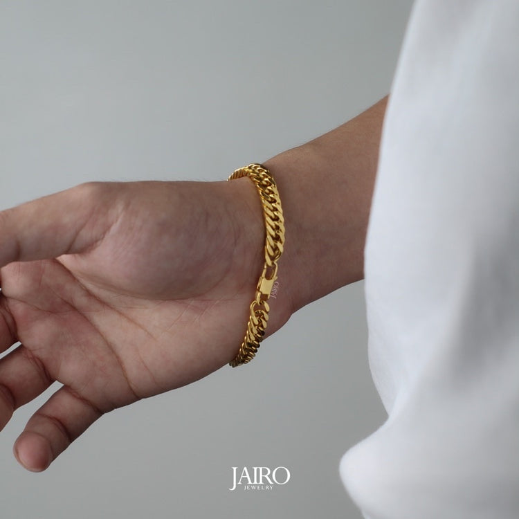JAIRO Milano Thick Link Bracelet in Gold