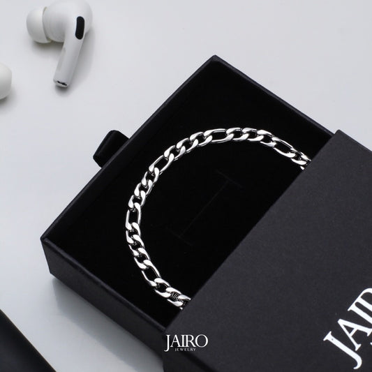 JAIRO Figaro Chain Bracelet in Silver