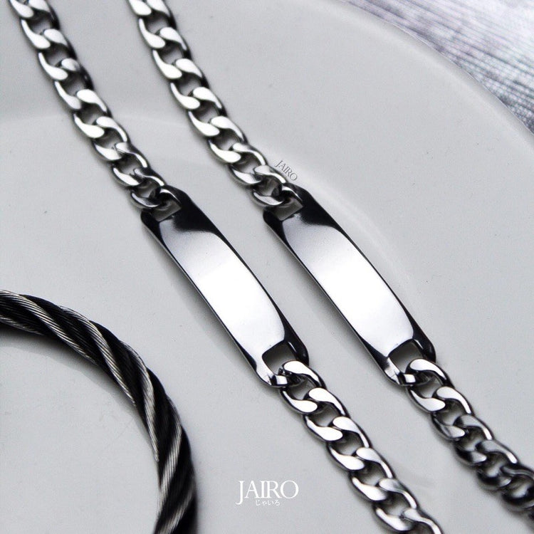 JAIRO Armando Bar Cuban Chain Bracelet in Silver
