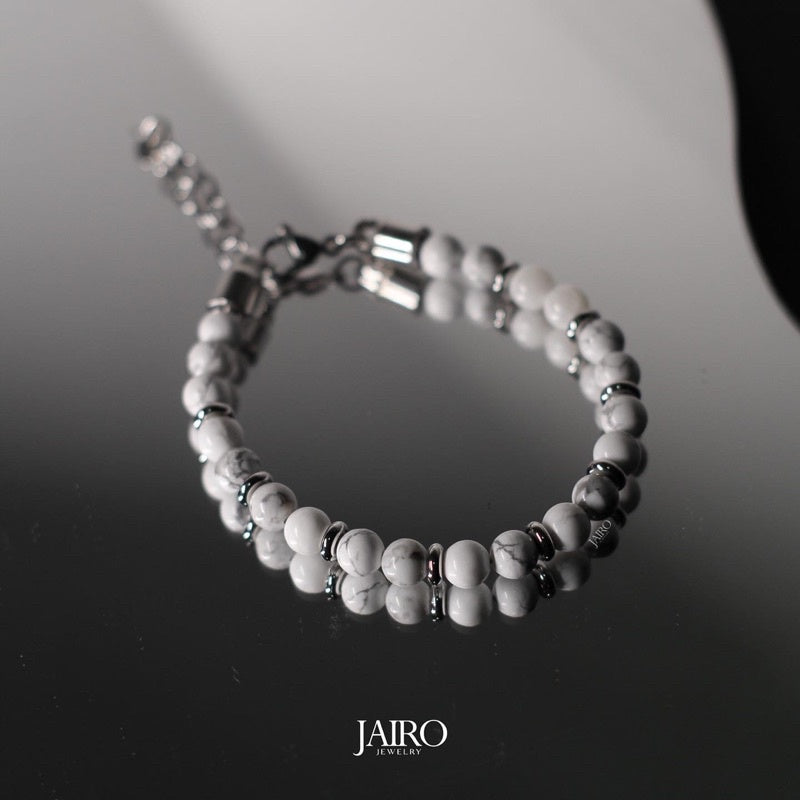 JAIRO Kenzo White Howlite Bracelet in Silver