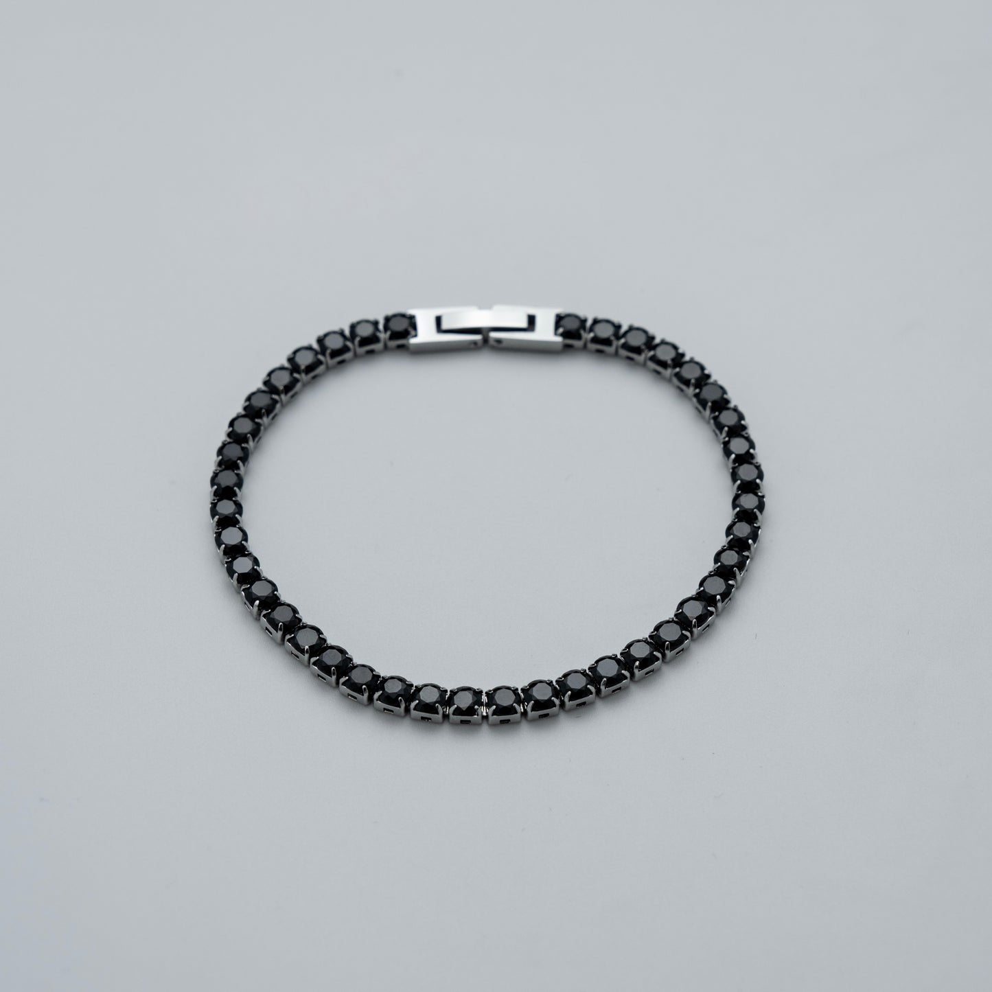 JAIRO Cairo Black Tennis Bracelet in Silver