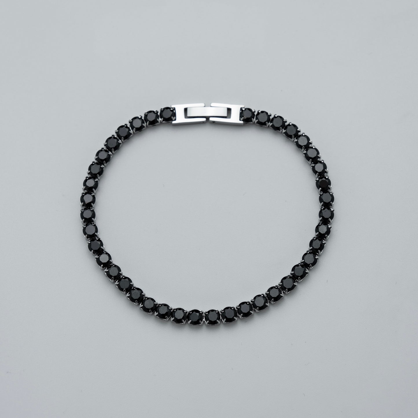 JAIRO Cairo Black Tennis Bracelet in Silver