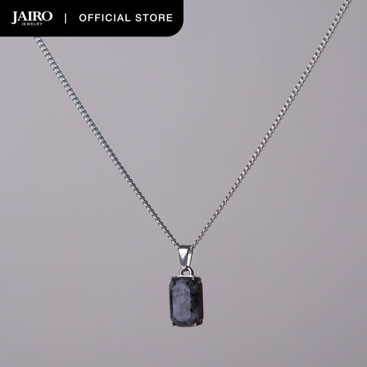 JAIRO Malko Black Labradorite Necklace in Silver
