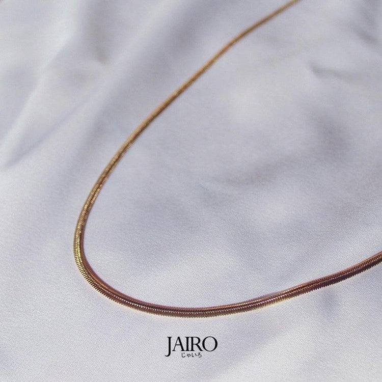 JAIRO Flat Snake Chain Necklace in Gold