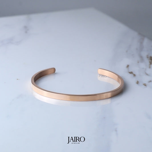 JAIRO Nero Cuff Bangle in Rose Gold