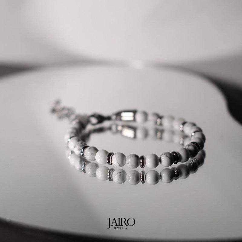 JAIRO Kenzo White Howlite Bracelet in Silver