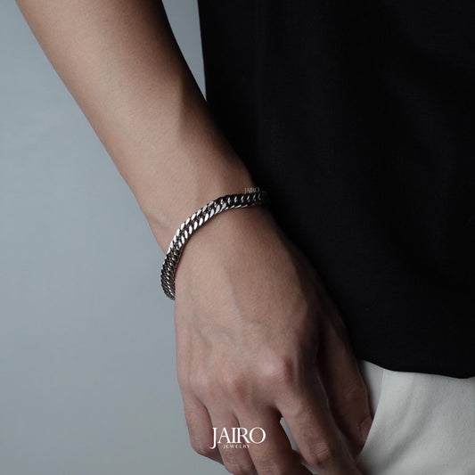 JAIRO Milano Thick Link Bracelet in Silver
