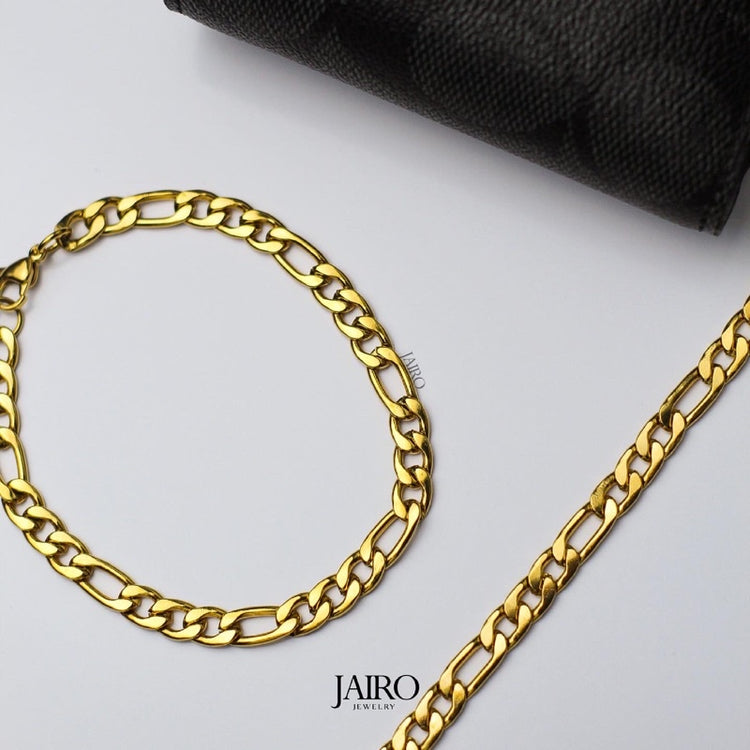 JAIRO Figaro Chain Bracelet in Gold