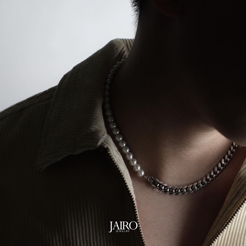 JAIRO Rocco Pearl Link Choker in Silver