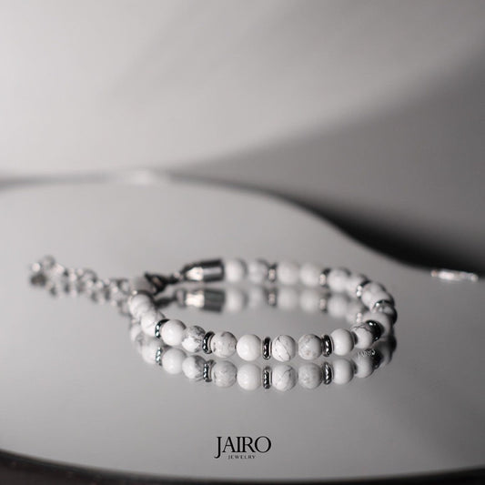 JAIRO Kenzo White Howlite Bracelet in Silver