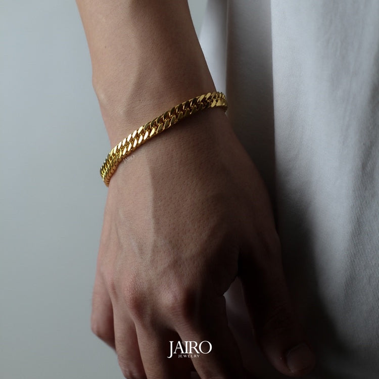 JAIRO Milano Thick Link Bracelet in Gold