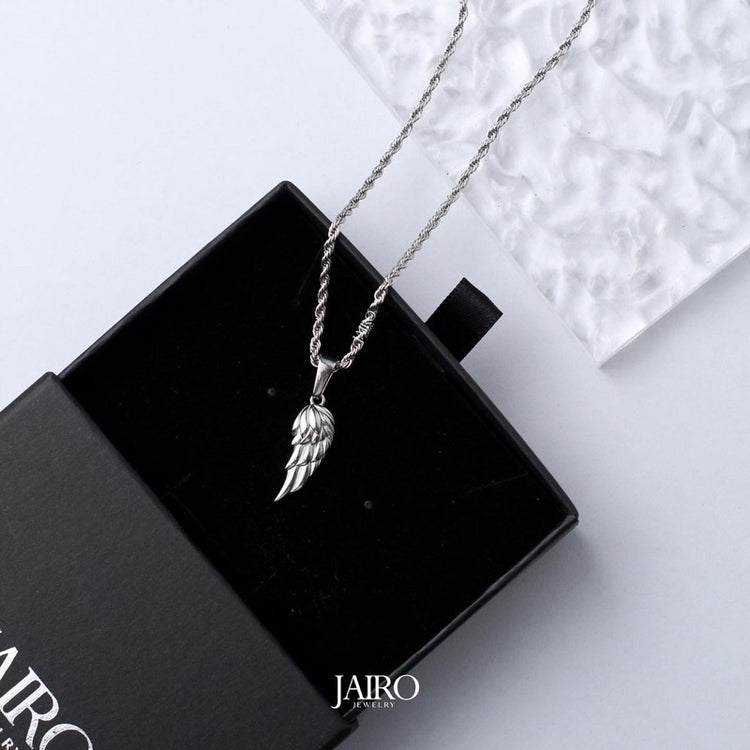 JAIRO Zion Wing Necklace in Silver