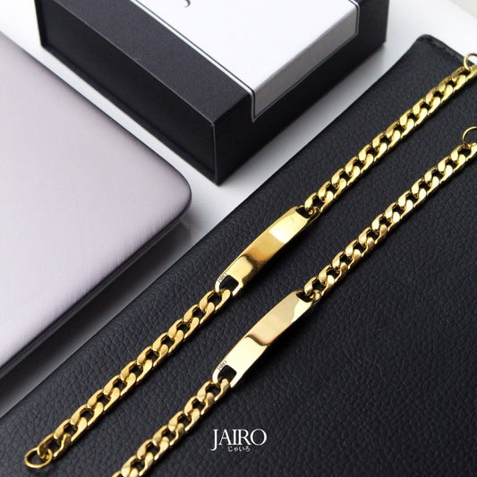 JAIRO Armando Bar Cuban Chain Bracelet in Gold