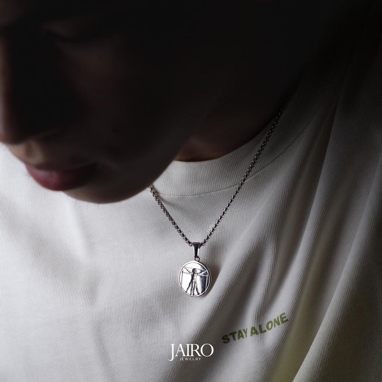 JAIRO Vinci Vitruvian Necklace in Silver