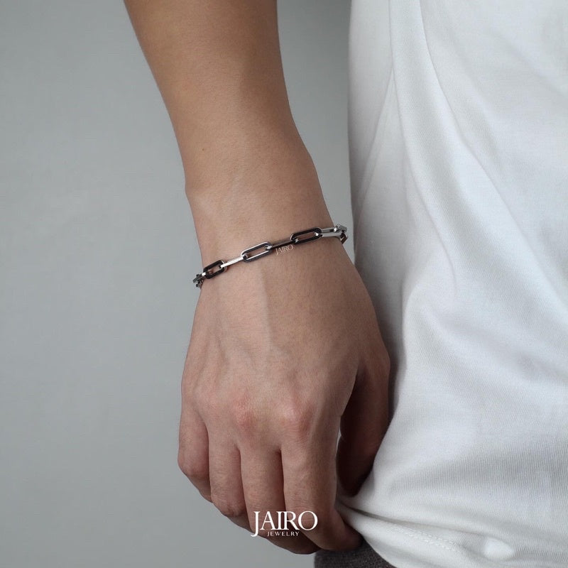 JAIRO Jiro Link Bracelet in Silver